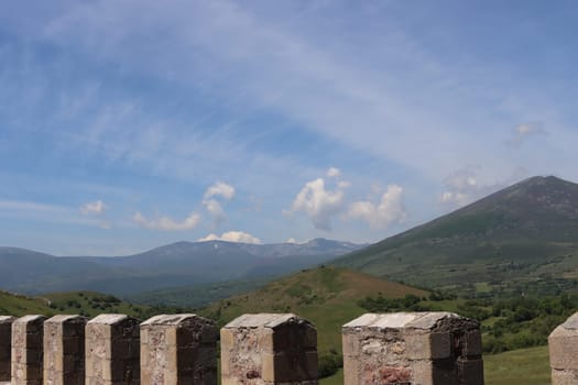 beautiful castle fortress old stone resistant battlements