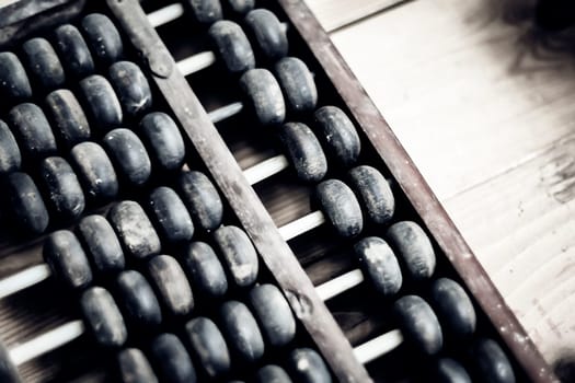 Old abacus. Chinese traditional calculator. Picture financial concept design.