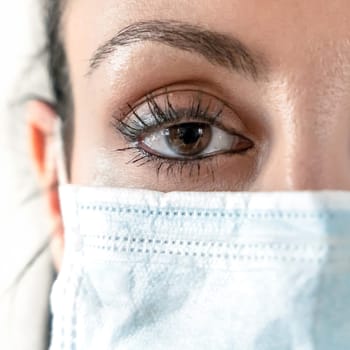 Protective mask for coronavirus. Anti COVID-19 rules.