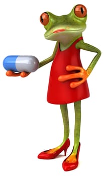 Fun frog - 3D Illustration