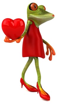 Fun frog - 3D Illustration