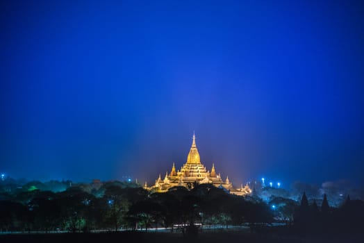 a pagoda in ancient city on the twilight time, Myanmar