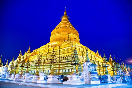 a pagoda in ancient city on the twilight time, Myanmar
