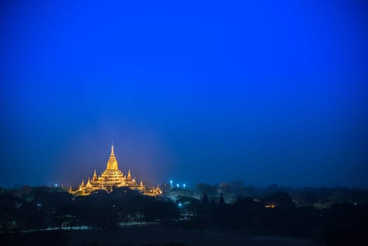 a pagoda in ancient city on the twilight time, Myanmar