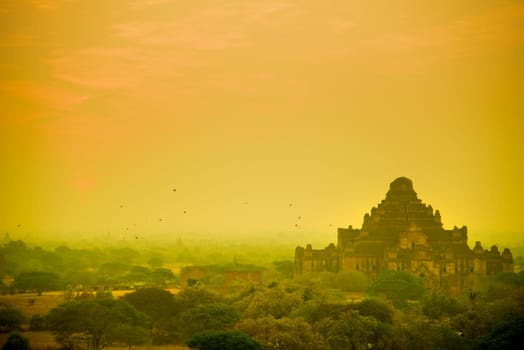a pagoda in ancient city on the twilight time, Myanmar