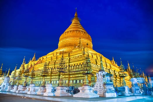 a pagoda in ancient city on the twilight time, Myanmar