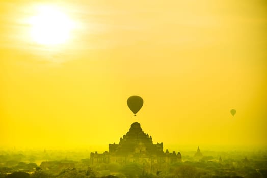 a pagoda in ancient city on the twilight time, Myanmar