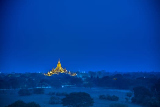 a pagoda in ancient city on the twilight time, Myanmar