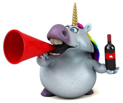 Fun unicorn - 3D Illustration
