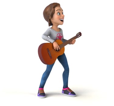 Fun 3D cartoon teenage girl