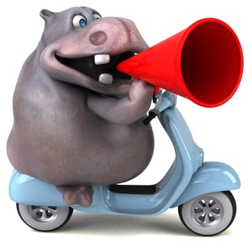 Fun hippo - 3D Illustration