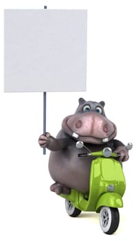 Fun hippo - 3D Illustration