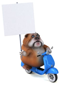 Fun bulldog - 3D Illustration