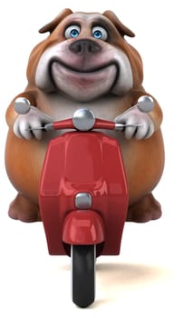 Fun bulldog - 3D Illustration