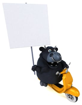 Fun black bull - 3D Illustration