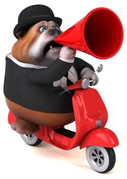 Fun bulldog - 3D Illustration