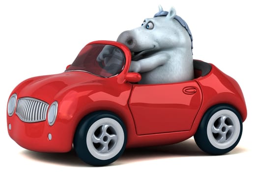 Fun horse - 3D Illustration