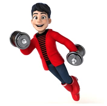 Fun 3D cartoon teenage boy