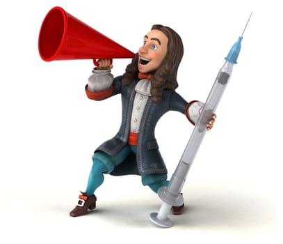 3D Illustration of a cartoon man in historical baroque costume