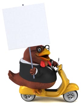 Fun chicken - 3D Illustration