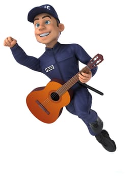 Fun 3D illustration of a cartoon Police Officer