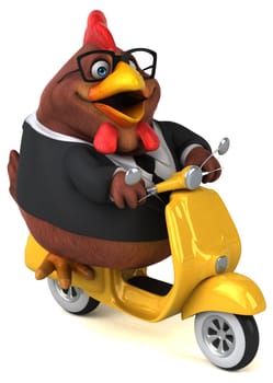 Fun chicken - 3D Illustration