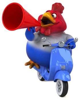 Fun chicken - 3D Illustration