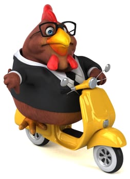 Fun chicken - 3D Illustration