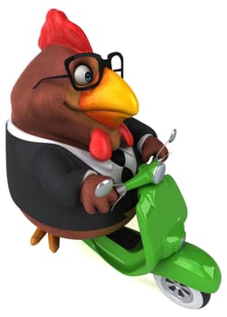 Fun chicken - 3D Illustration