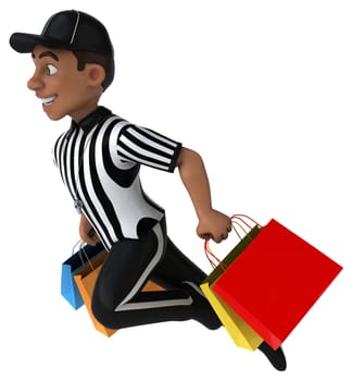 Fun 3D Illustration of an american Referee