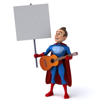 Fun 3D illustration of a fun superhero