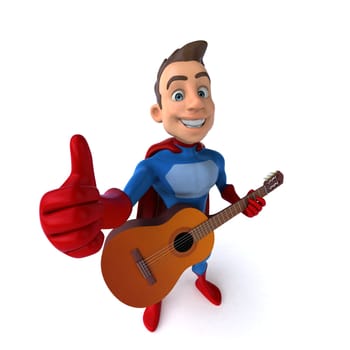 Fun 3D illustration of a fun superhero