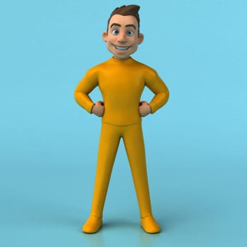 Fun 3D cartoon yellow character