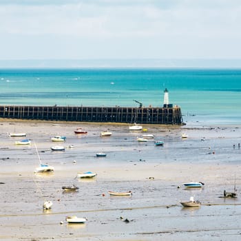 View over Cancale from the outskirts, Brittany, France.