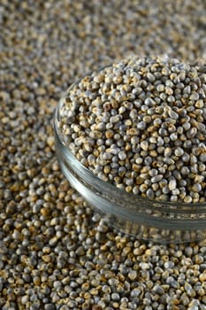 Bajra (Pearl millet) in glass bowl