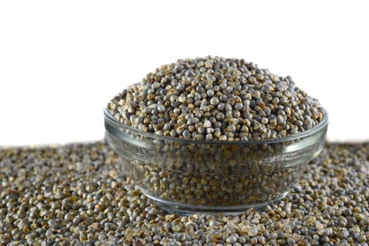 Bajra (Pearl millet) in glass bowl