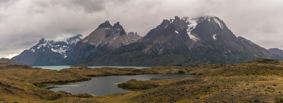Panorama of Torres del Paine National Park, Patagonia, Chile