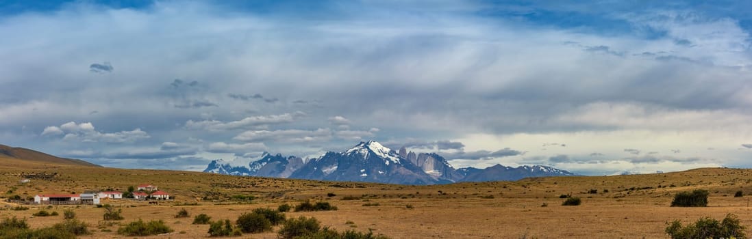 Panorama of Torres del Paine National Park, Patagonia, Chile