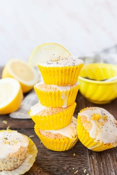 Delicious poppy seed muffins with fresh lemon