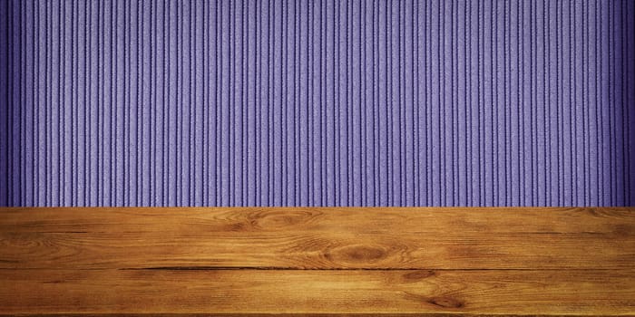 The background is blank wooden boards and a textured striped wall with gradient lighting and vignetting. For product demonstrations, free space, layout, mockup, perspective board, background board.