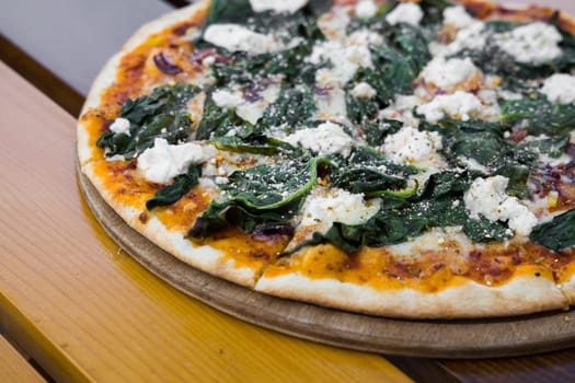 a pizza with natural ingredients
