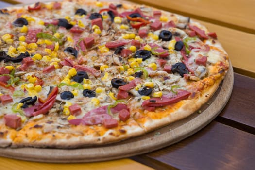 a pizza with natural ingredients