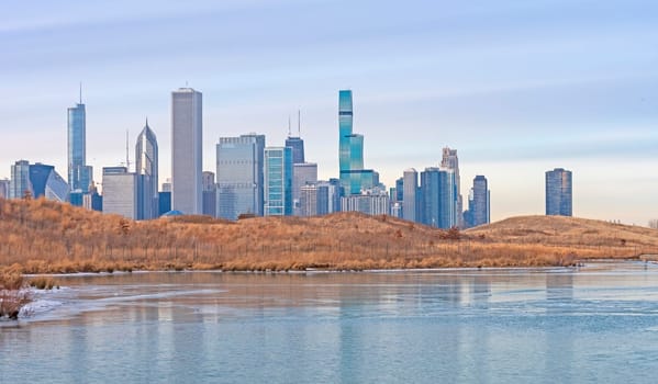 Chicago Rising From the Prairie at Northerly Island Park in Chicago