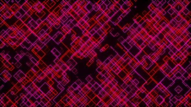 Computer generated cells of different sizes from thin lines. 3d rendering abstract technology backdrop