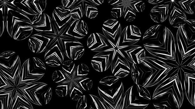 Abstract beautiful line flowers background, 3d render computer generated backdrop