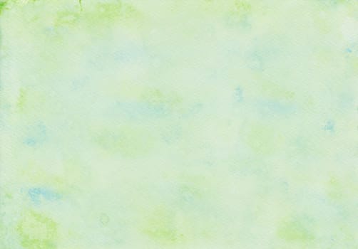 Watercolor painting background in green and blue which had painted with a microfiber paint roller