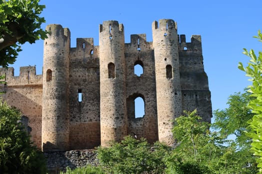 beautiful castle fortress old stone resistant battlements