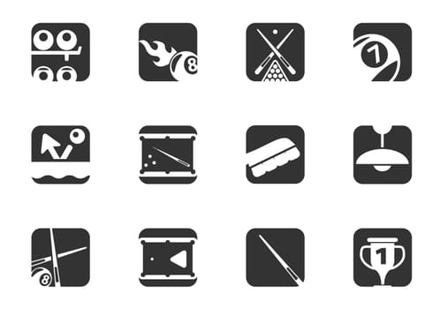 Billiards icon set for your design. vector icons