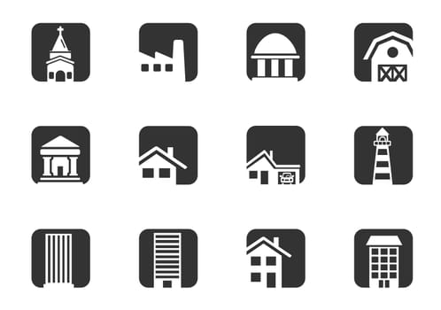 Building symbols icon set for your design. vector icons
