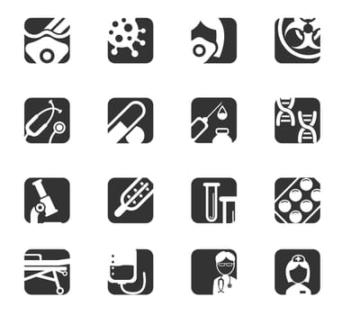 Coronavirus icon set for infographic or website. Novel Coronavirus 2019-nCoV. 2019 and 2020 epidemic COVID-19